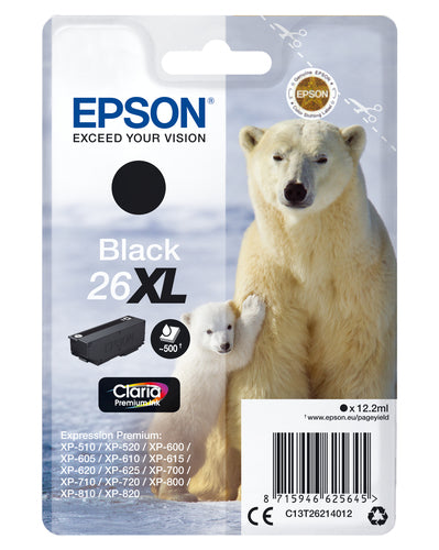 Epson Singlepack Black 26XL Claria Premium Ink Epson Singlepack Black 26XL Claria Premium Ink